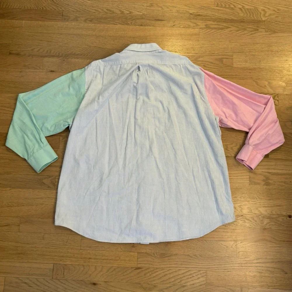 Vineyard Vines Colorblock Striped Slim Fit Tucker Button Down Shirt Men's Sz 2XL